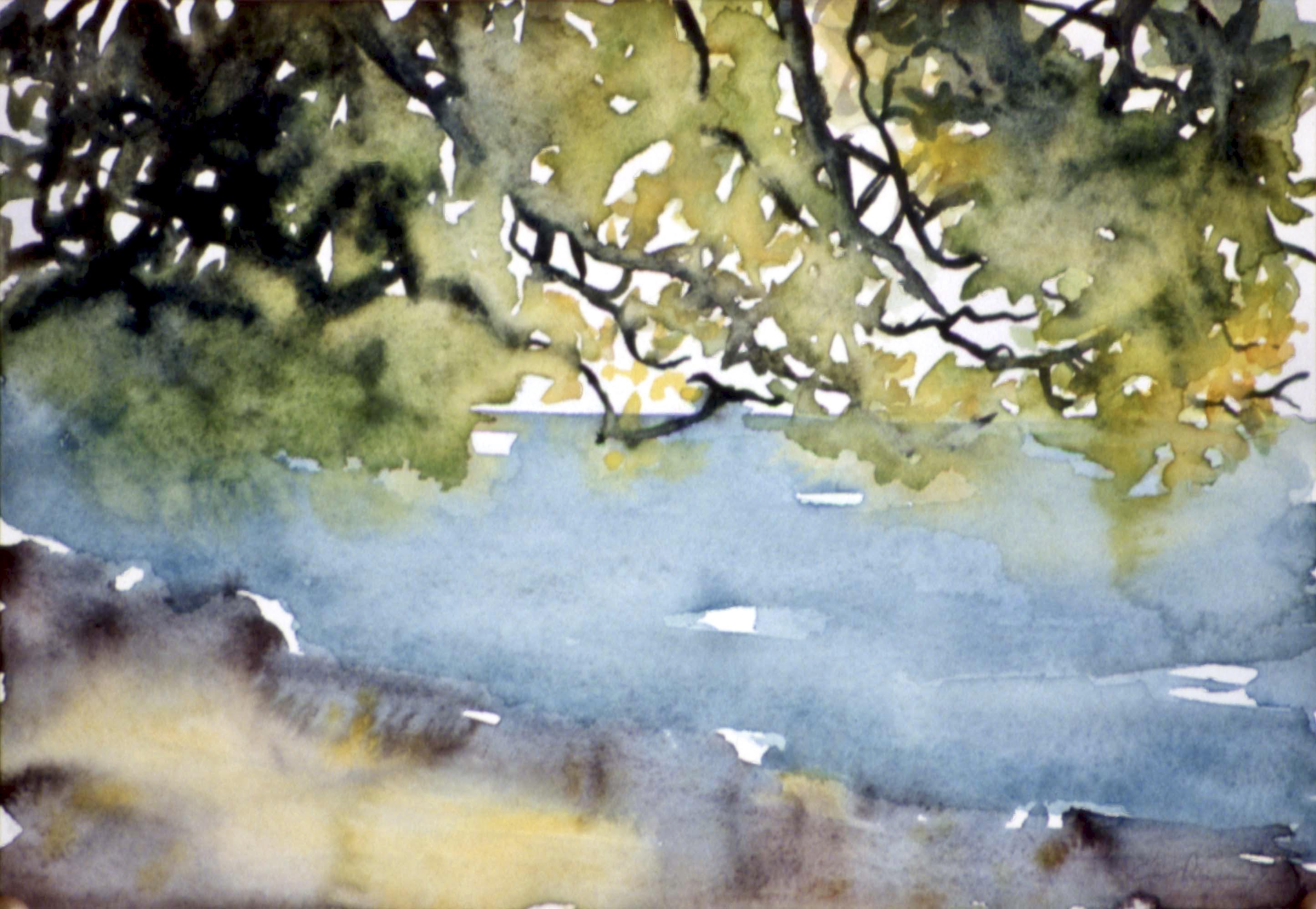 Fin d'été au bord du lac, 1992 - (18 x 26 cm)